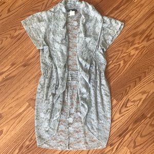 VINTAGE FLORAL LACE OPEN FRONT CARDIGAN